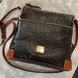 Dooney & Bourke Black Ostrich Crossbody Bag